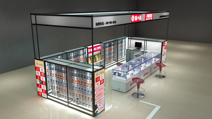 新e族维维店连锁 打造手机美容贴膜配件店的极致空间设计